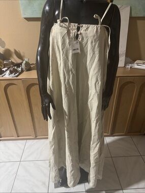Free People Cream Tie-Shoulder Maxi Dress
